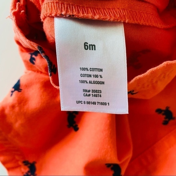 CARTER'S Nautical Crab Orange Romper - Picture 7 of 11